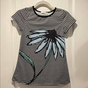 Sunshine Swing Striped top with Floral Design size 8